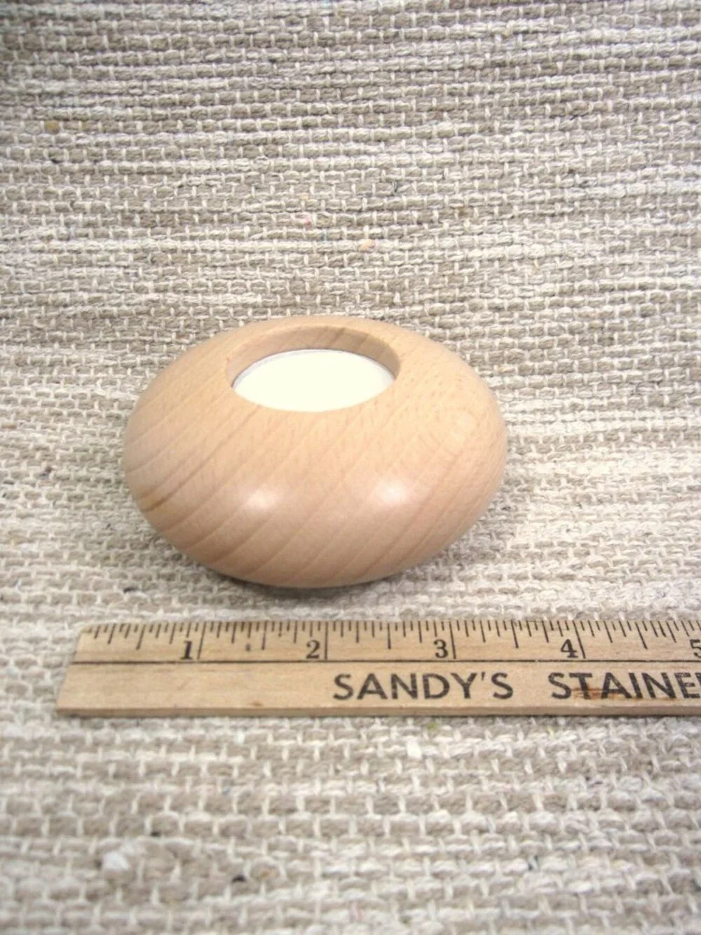 NEW Oak or Ash Wood Turned Tea Light Candle Holder Contemporary MCM Round Lite